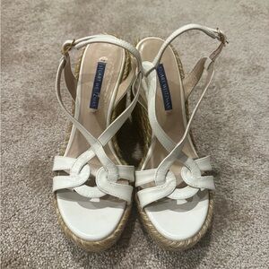 Stuart Weitzman Cream Espadrille Sandals